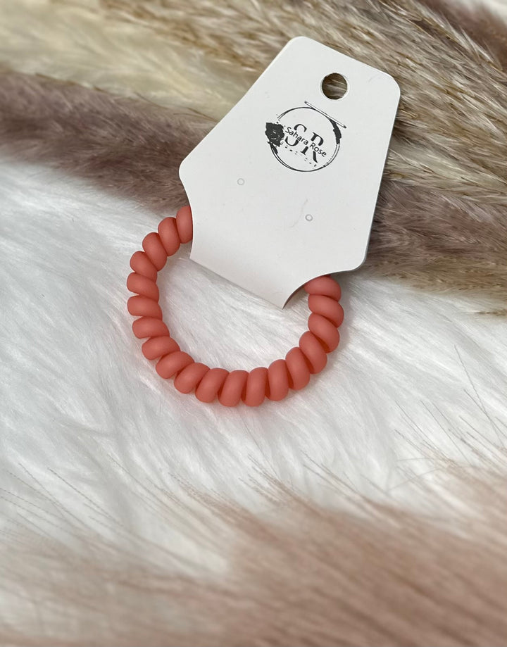 Matte spiral colorful hair tie