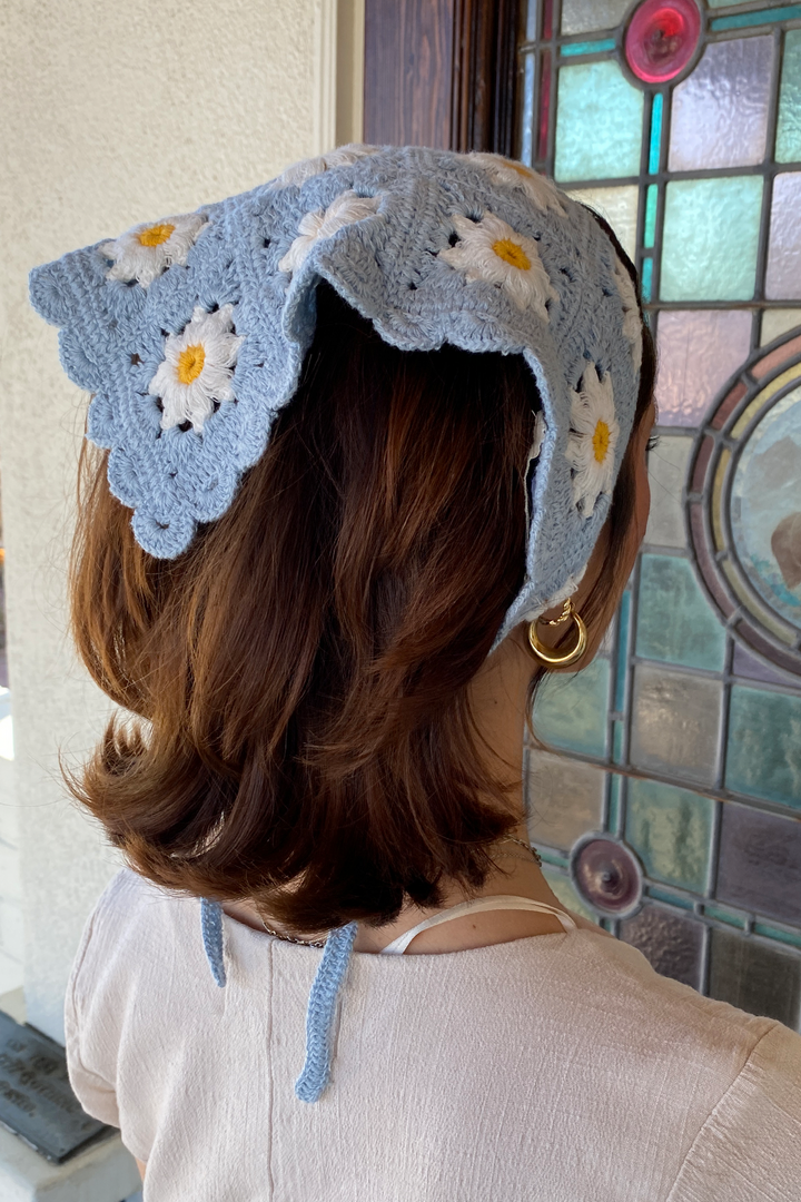 Floral Crochet Head Scarf