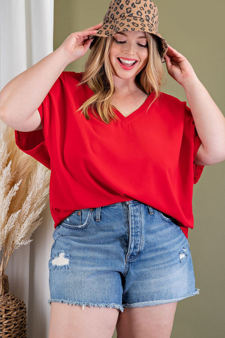 Plus Size V-Neck Top