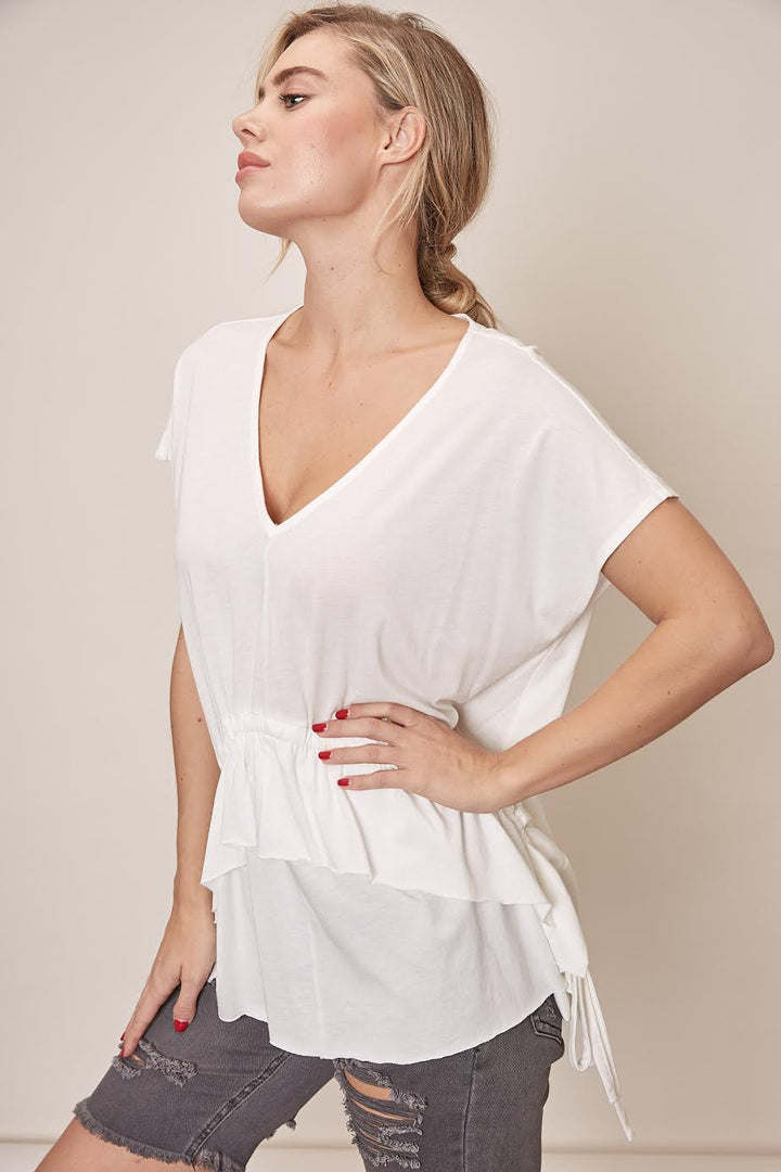 DRAW STRING RUFFLE TOP