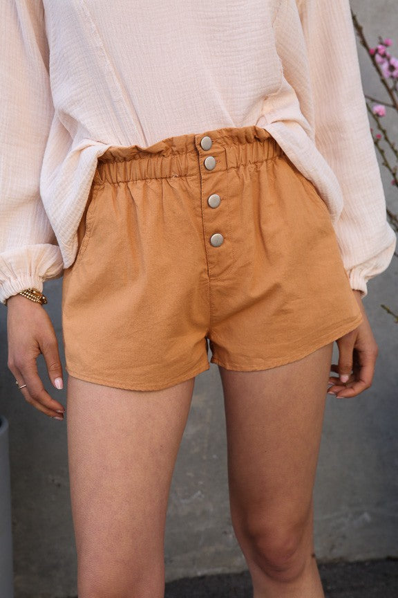Paperbag Shorts With Buttons