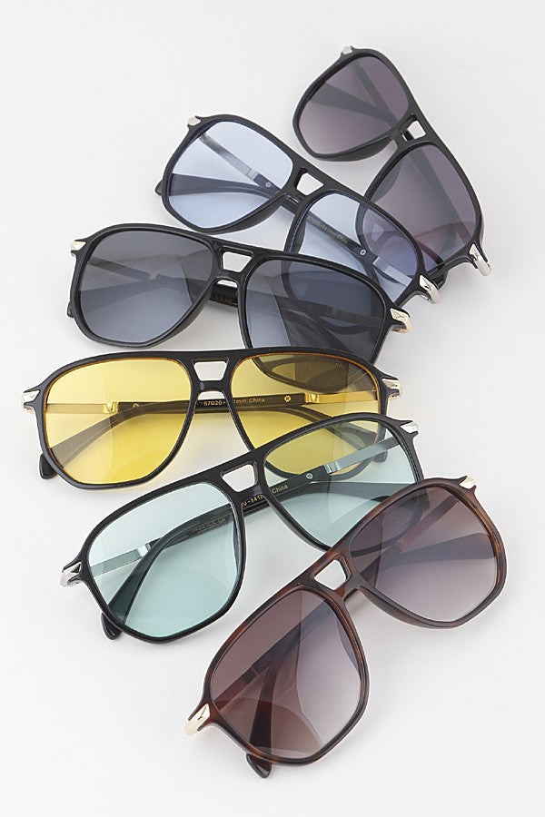 Oversized Square Aviator Light Glasses