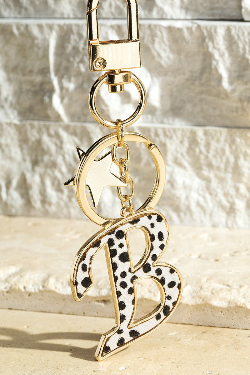 Leather Animal Print Keychain