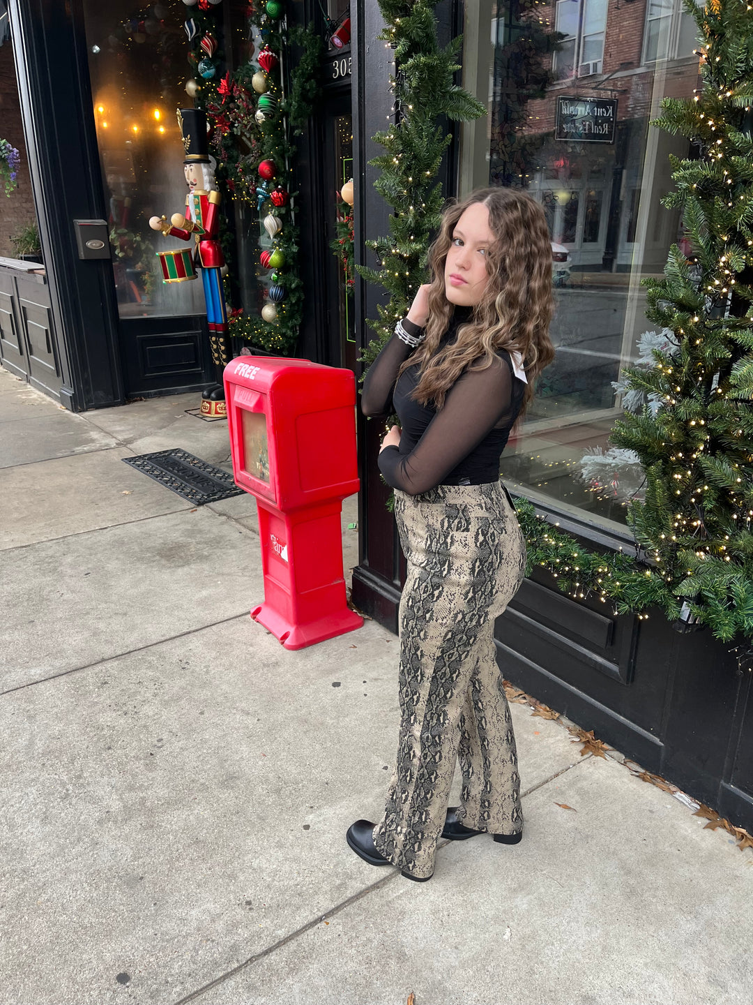 Snake Twill Print Pants