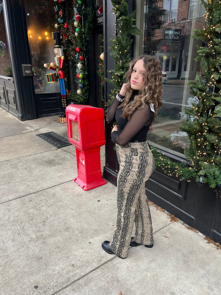 Snake Twill Print Pants