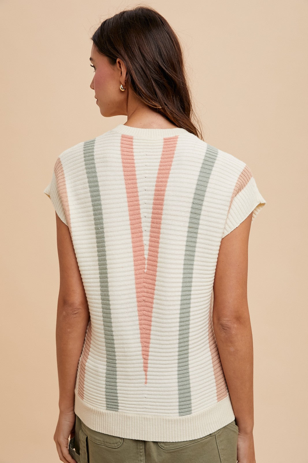 Multicolor Striped Chevron Sweater