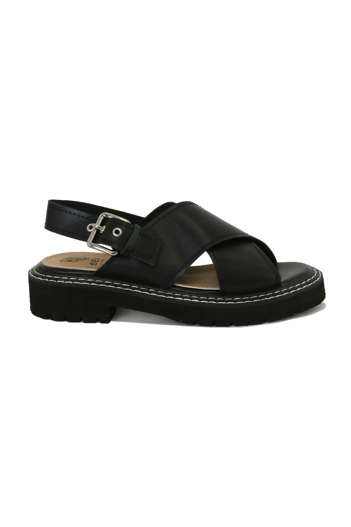 Beast Fashion Block Low Heel Slingback Sandals