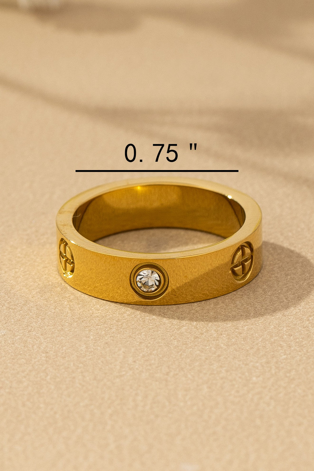 Non Tarnish Stainless Steel Ring with CZ