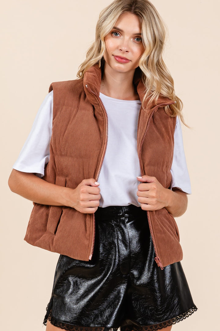 Plus Corduroy Puffer Vest