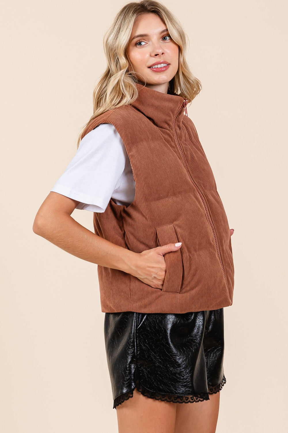 Plus Corduroy Puffer Vest