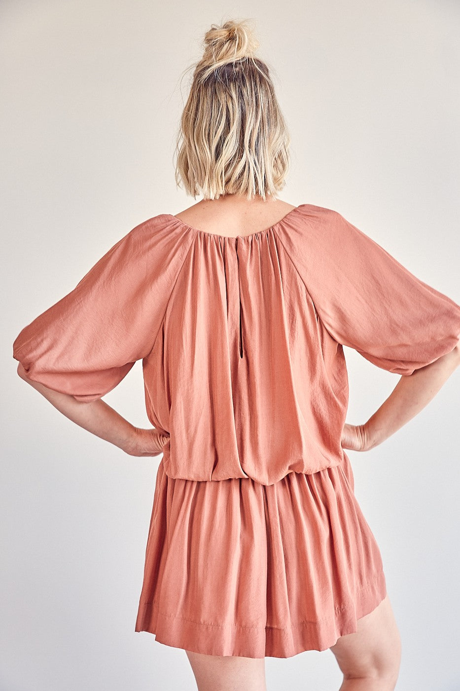 V-neck Romper With Pleat Detail
