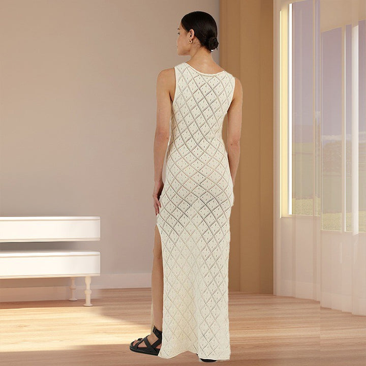 Hollow Out Split Sexy Knit Swim Cover Up