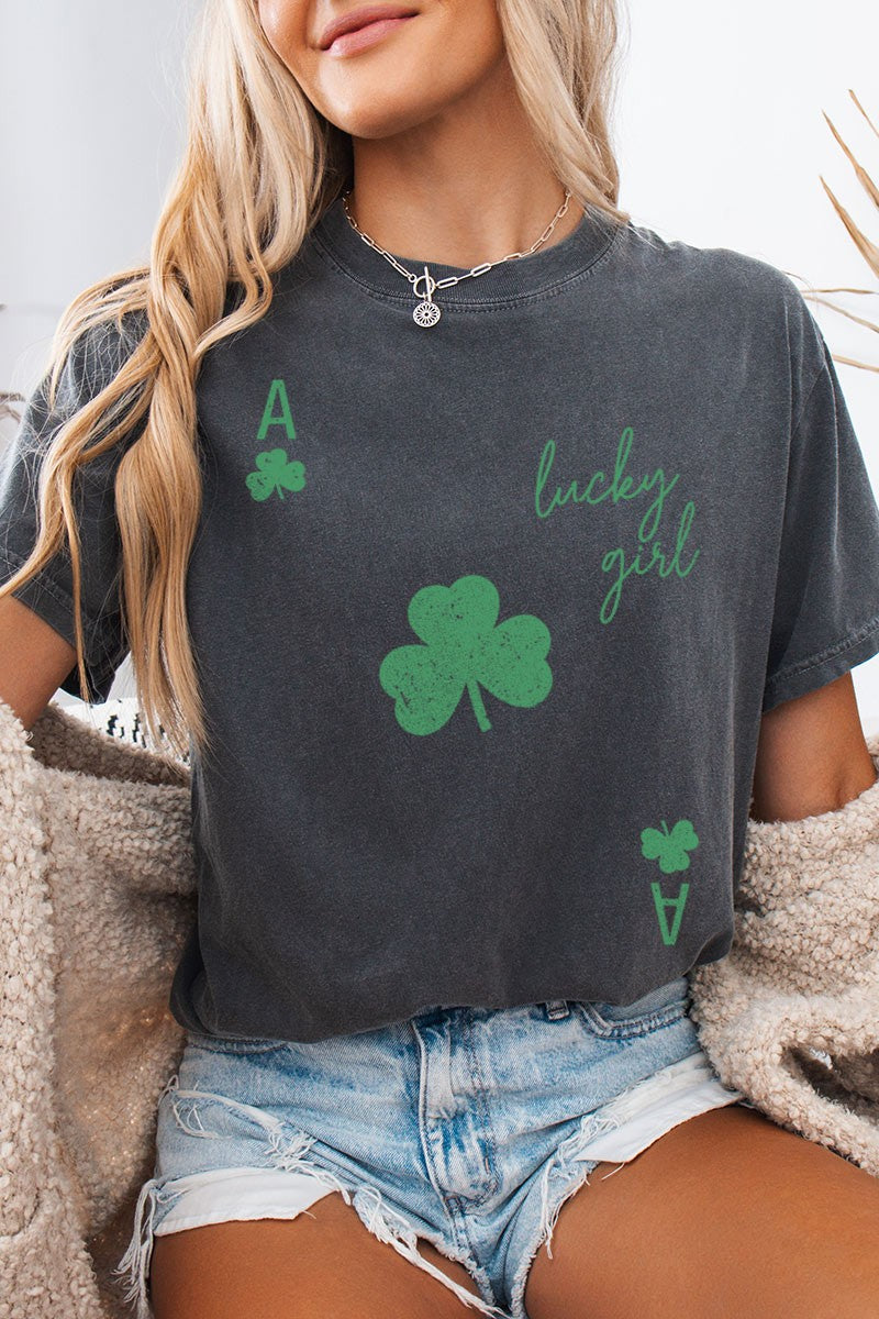 Lucky Girl Clover St. Patrick’s Comfort Color Tee