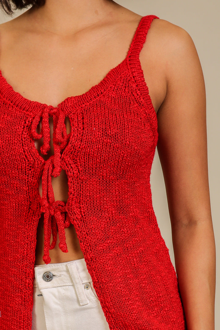 Front Tie Knit Tank