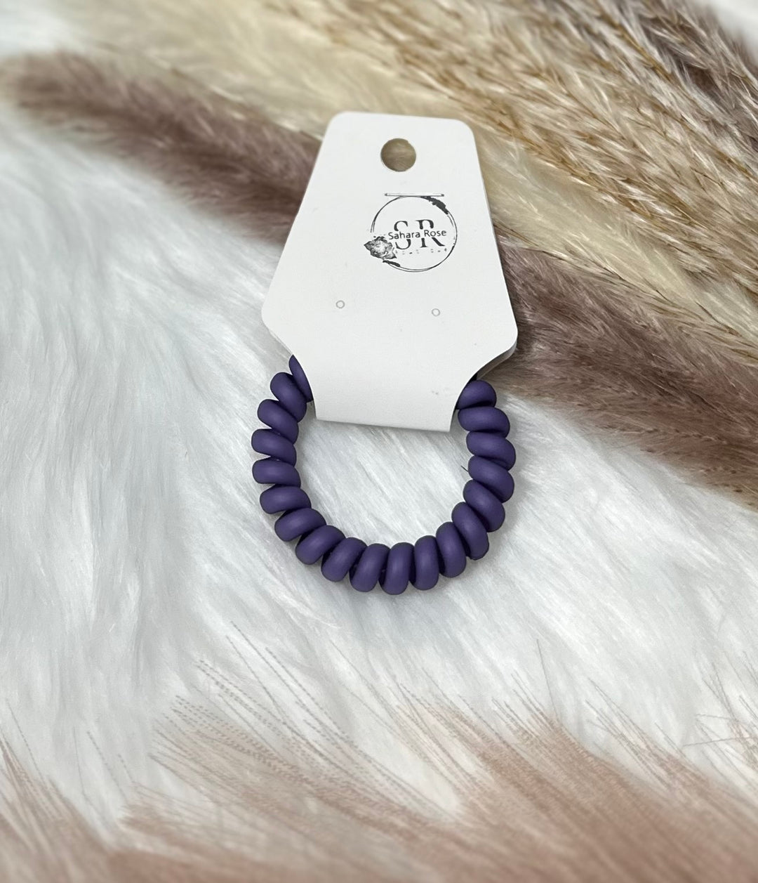 Matte spiral colorful hair tie