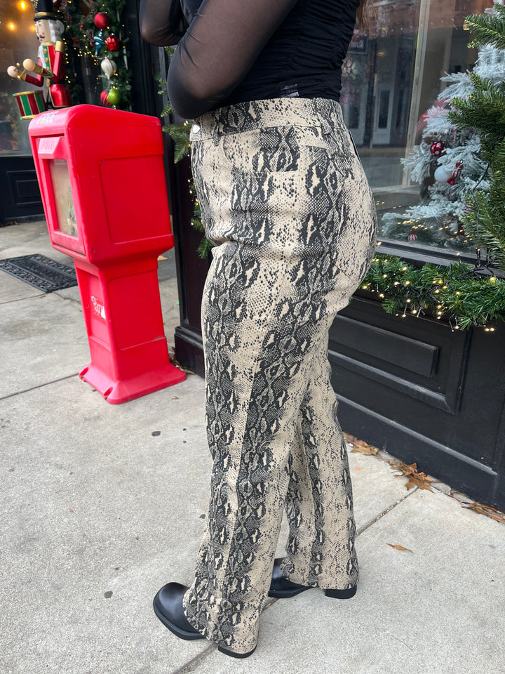Snake Twill Print Pants