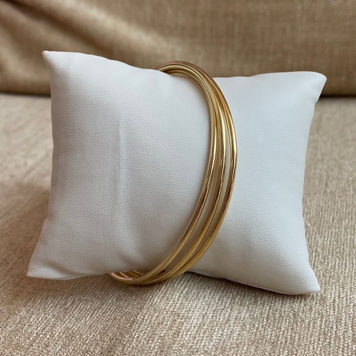 18 K Gold filled triple bangle set