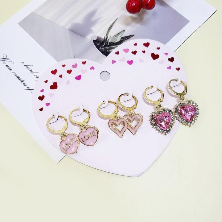 Valentine's Day Huggie Earring Set