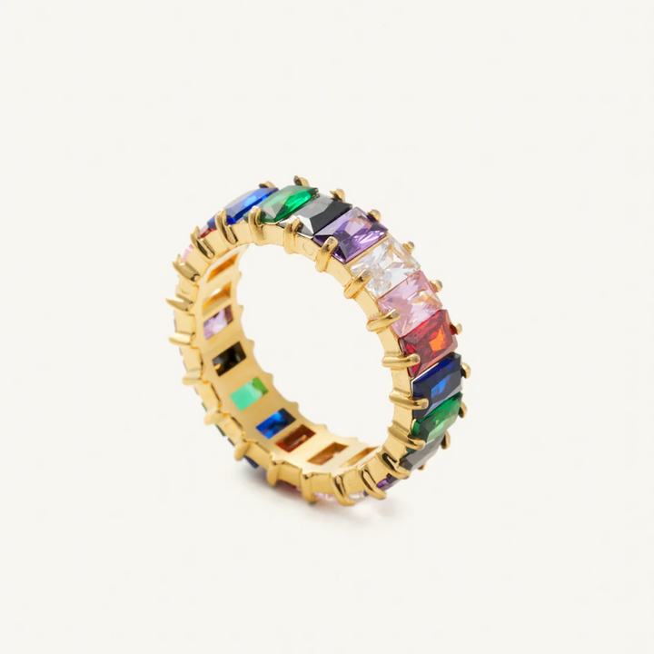 Waterproof Gold Rainbow Ring