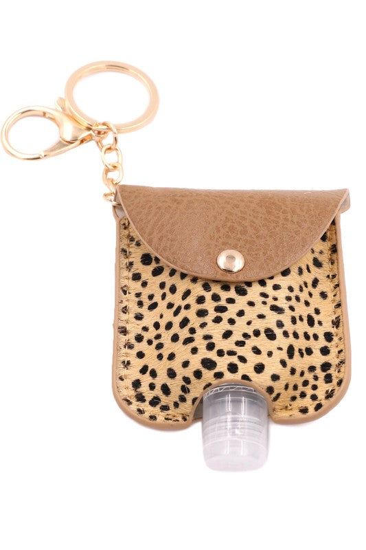 Faux Fur Hand Sanitizer Keychain
