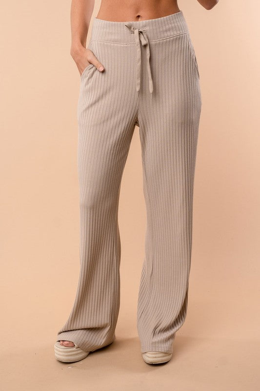 High Waisted Solid Knit Pant