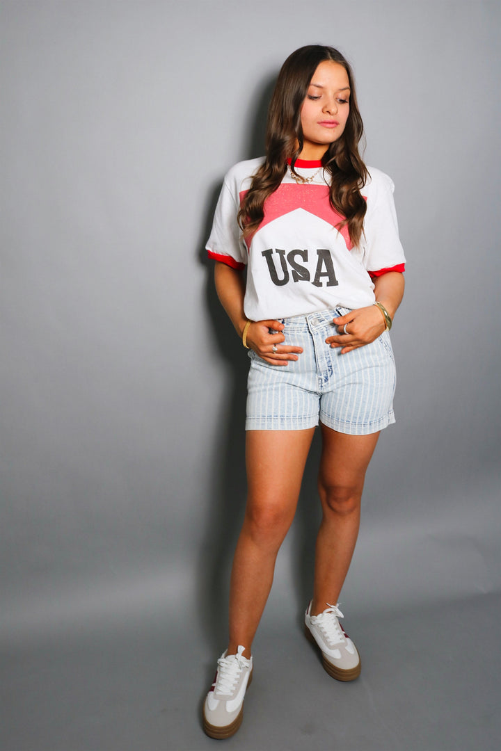 Western USA Ringer Graphic Tee
