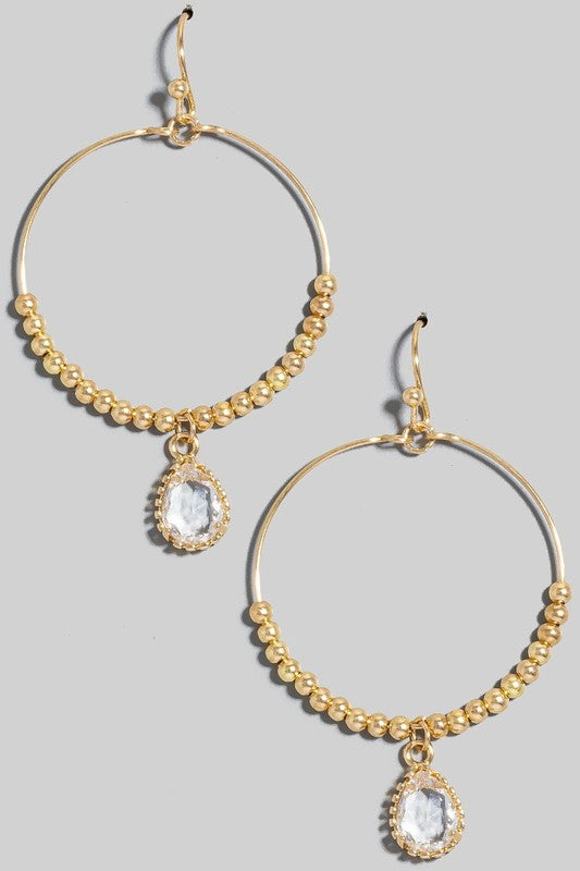 Glass Tear Charms Earrings