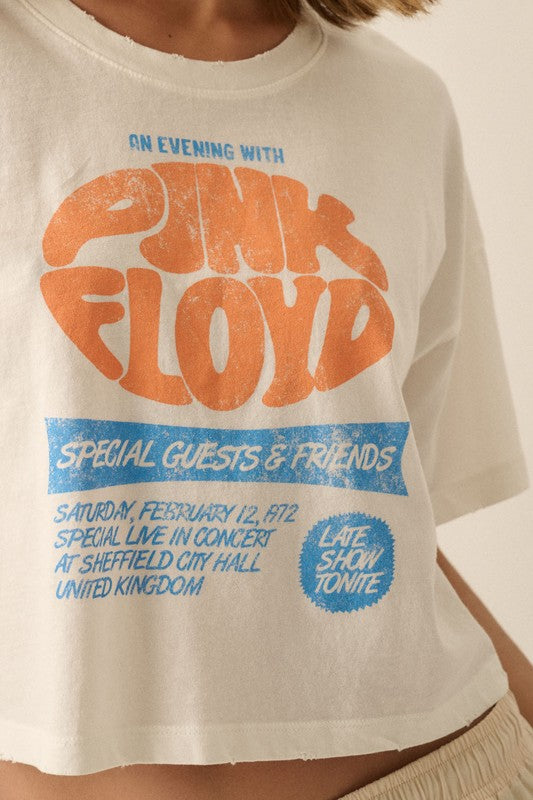 Evening With Pink Floyd Cropped Graphic Tee