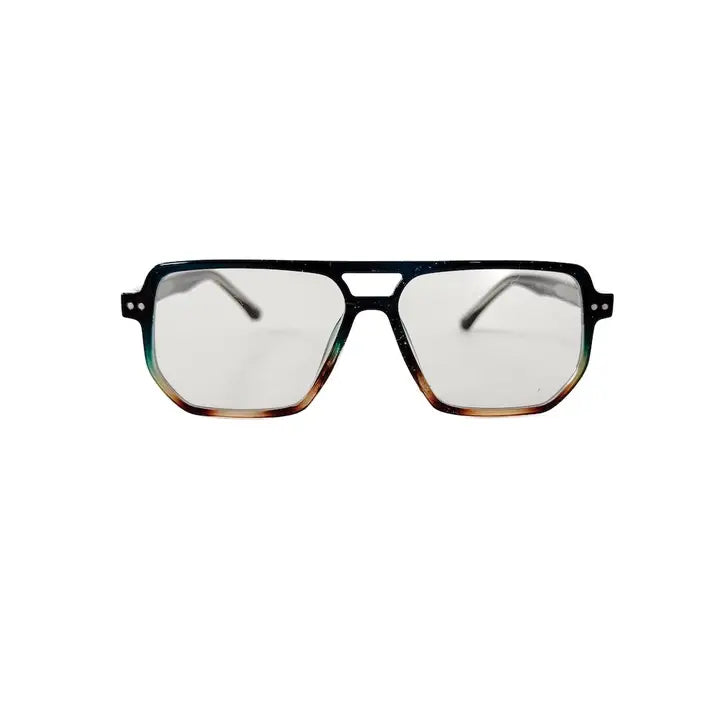 Oversized Square Aviator Light Glasses