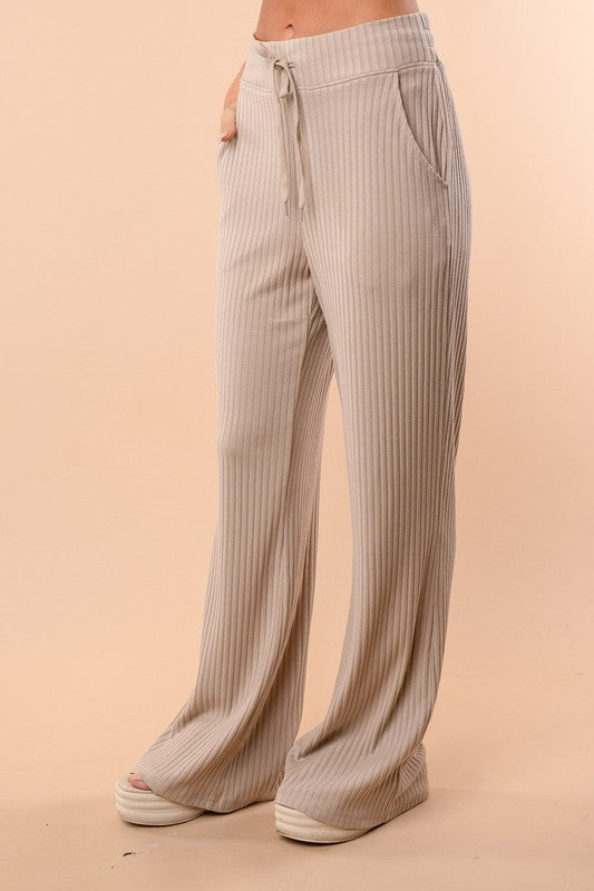High Waisted Solid Knit Pant