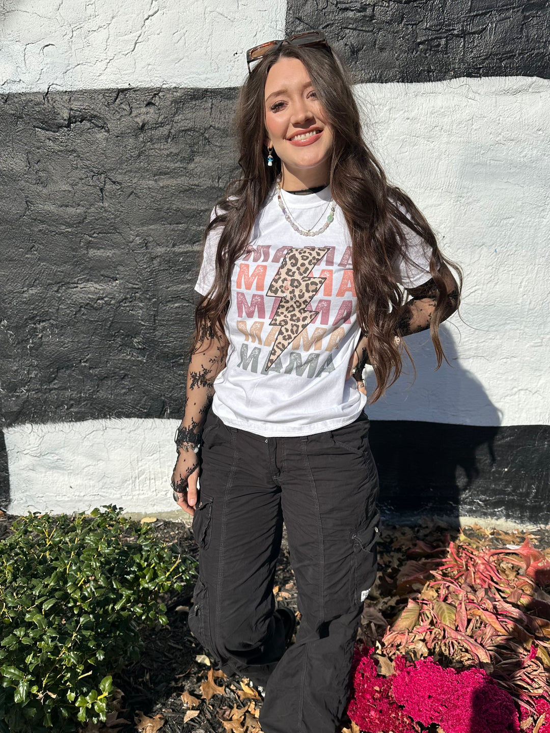 Mama Stacked Cheetah Comfort Colors Tee