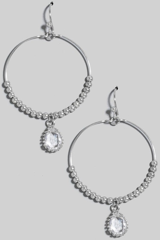 Glass Tear Charms Earrings