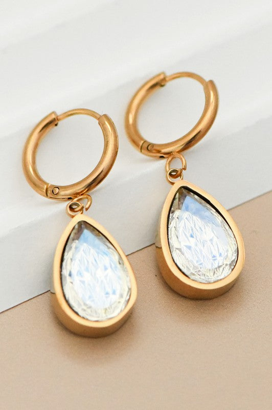 18K Waterproof Stainless Steel Hoops