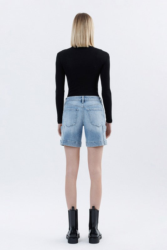 Radiant Flow Mid Rise Wide Bermuda Shorts