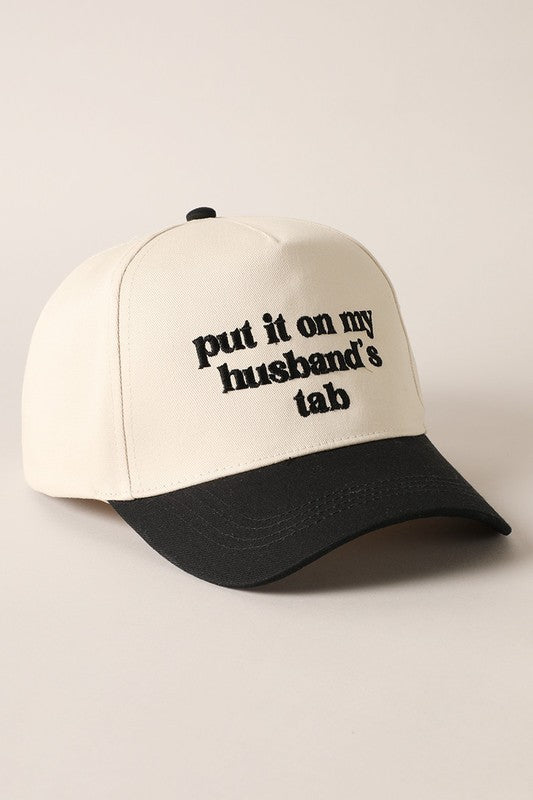 Put It On My Husband’s Tab Embroidery Canvas Cap