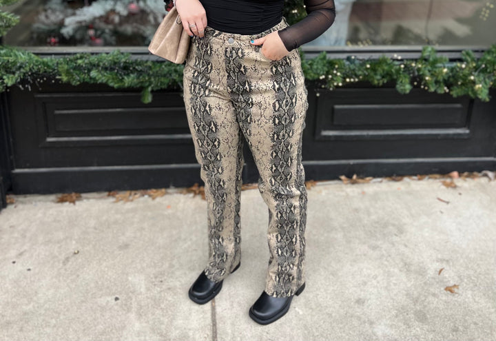 Snake Twill Print Pants