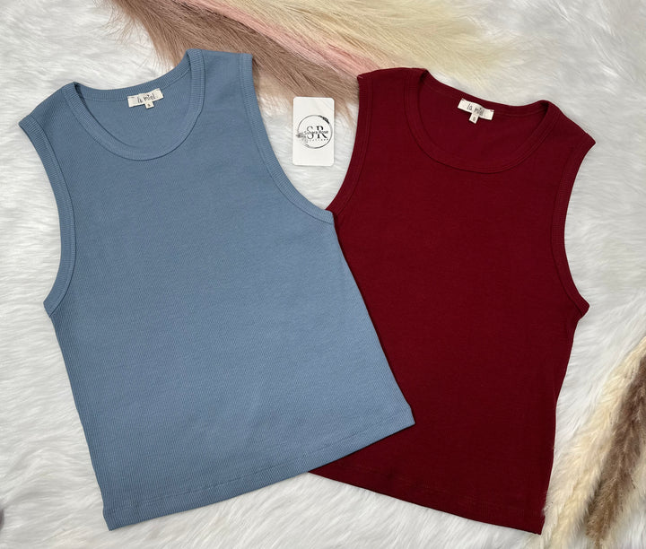 Basic Ribbed Crew Neck