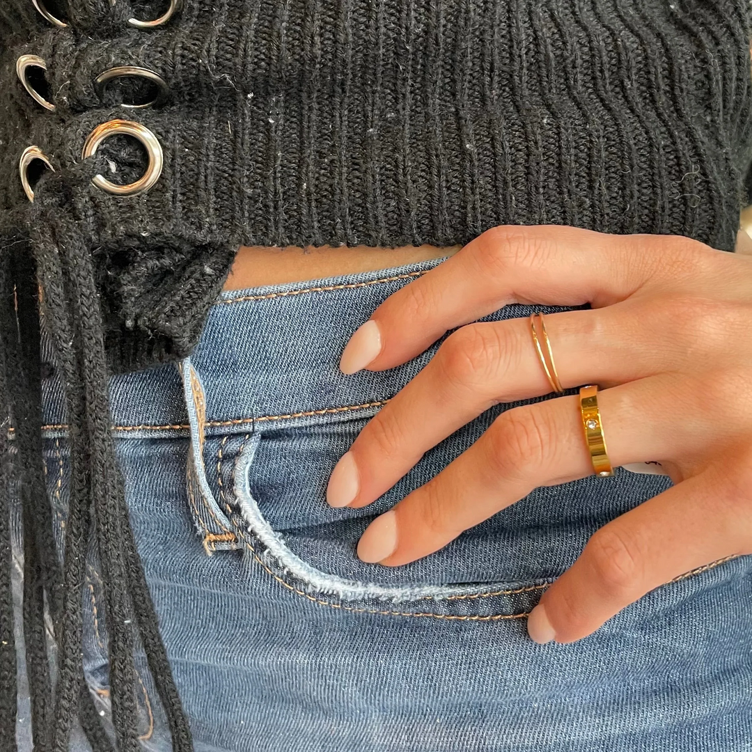 Waterproof Gold Corinne Ring