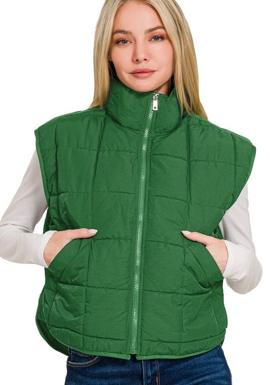 High Neck Puffer Vest