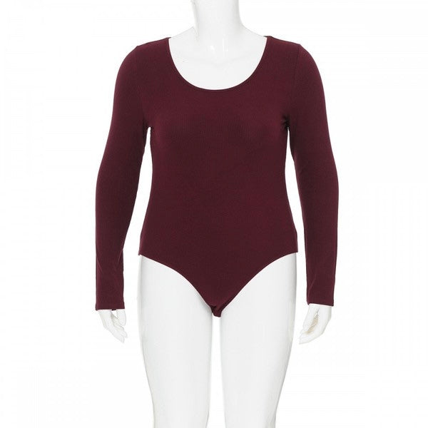 Ribbed Scoop Neck Bodysuit