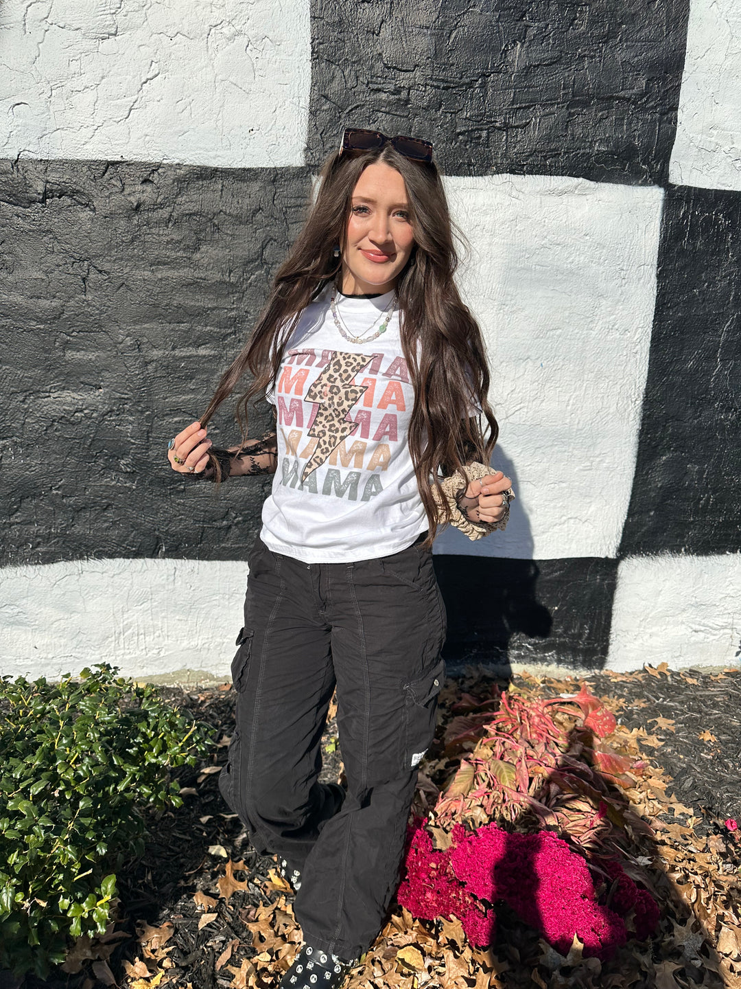 Mama Stacked Cheetah Comfort Colors Tee