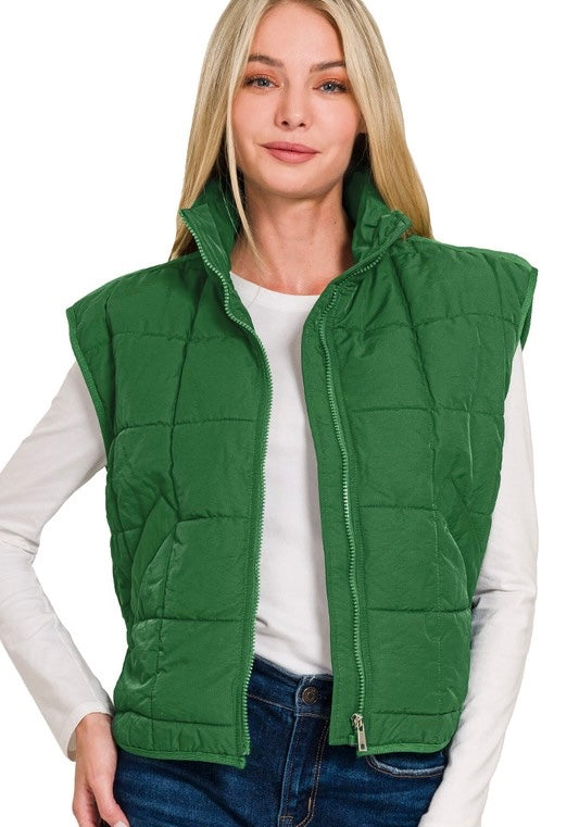 High Neck Puffer Vest