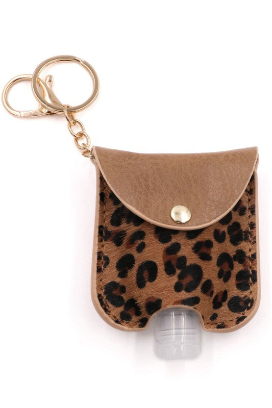 Faux Fur Hand Sanitizer Keychain