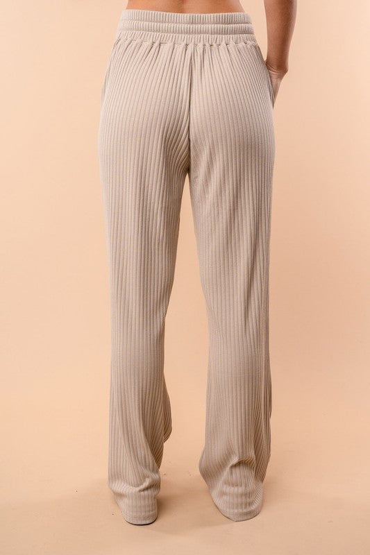 High Waisted Solid Knit Pant