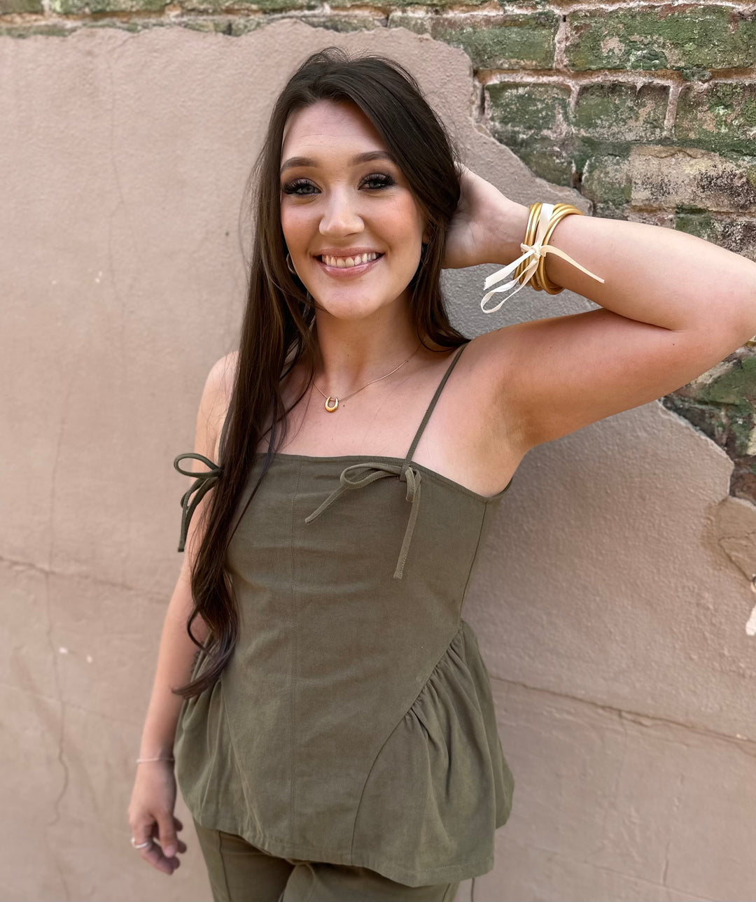 Bow Trim Peplum Top