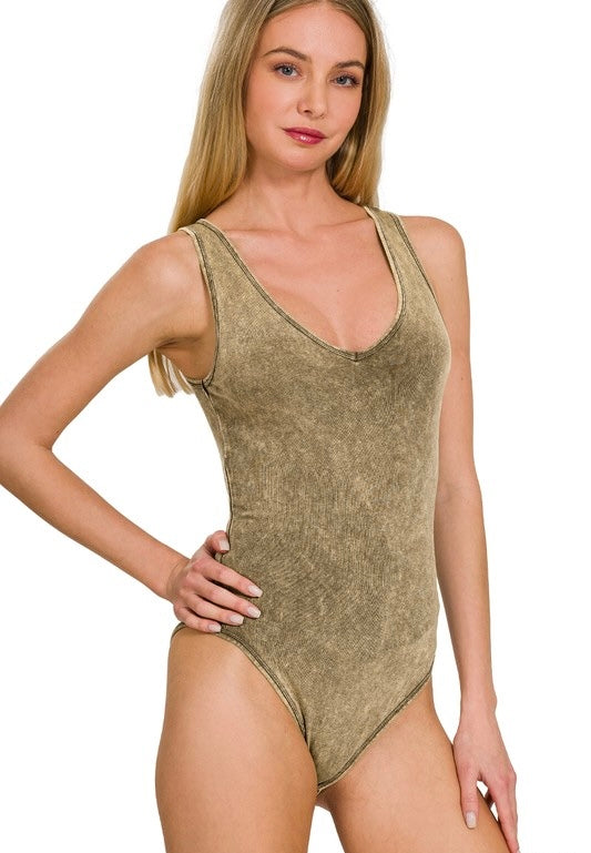 Acid Wash Tank Bodysuit