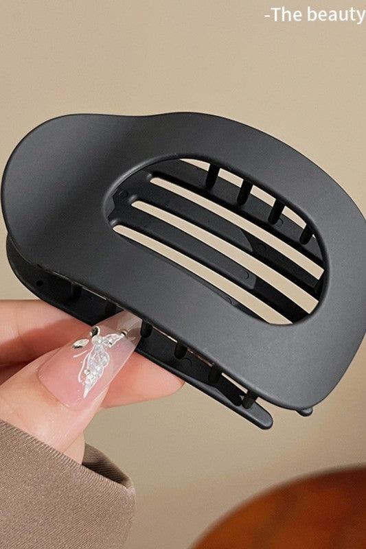 Matte Oval Flat Curved Design Hair Clip
