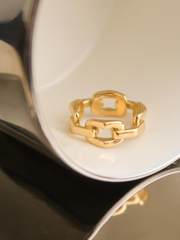 18K Gold Stack Braided Non-Tarnish Ring