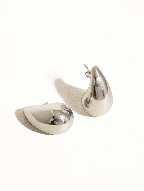 18K Gold Non-Tarnish Large Huggie Droplet Earring