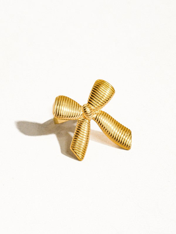 18K Gold Non-Tarnish Bow Ring